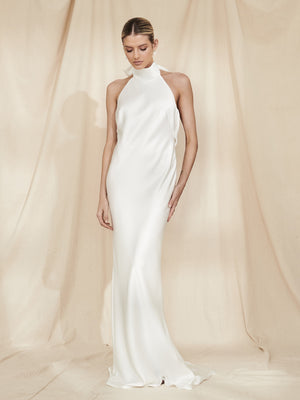 halter neck wedding dresses australia Halter Neckline Lace Bridal Gown With Crisscross Back